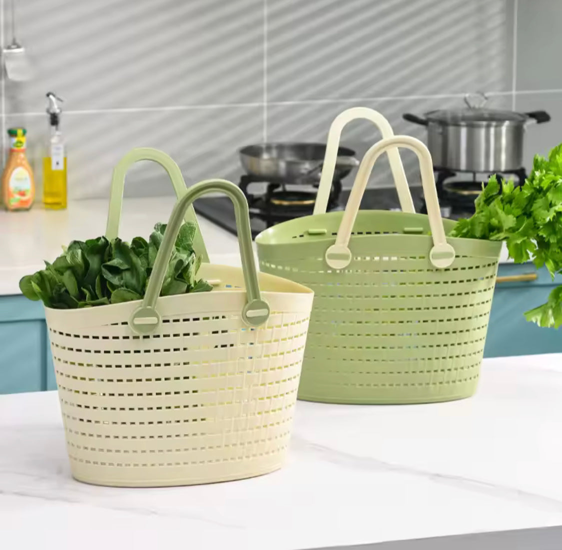 Portable Handheld Picnic Basket, Handheld Kitchen Grocery Basket, Multipurpose Laundry Basket, Creative Hollow Out Shower Basket Portable Handheld Picnic Basket, Handheld Kitchen Grocery Basket, Multipurpose Laundry Basket, Creative Hollow Out Shower Basket